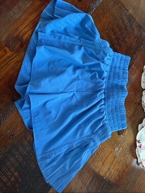 Girls Blue Elastic-Waist Skirted Shorts